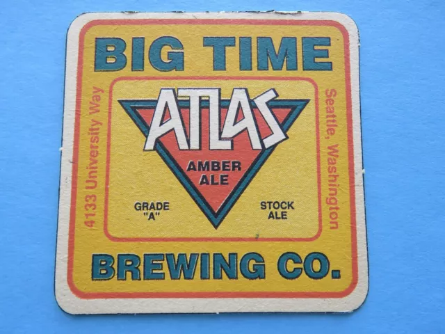 Vintage Birra Sottobicchiere ~ Grande Time Brewery Atlas Ambra Birra ~ Seattle,