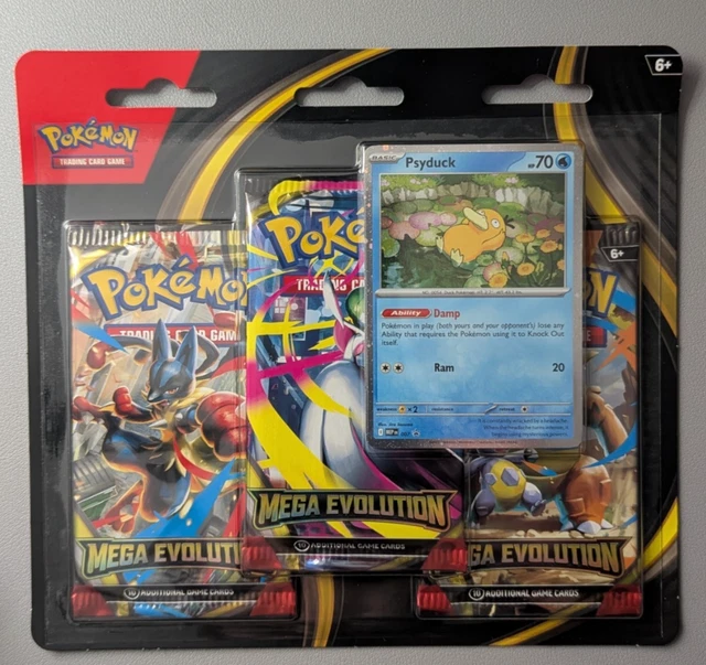 Pokemon Mega Evolution 3 Pack Pokemon Mega Evolution 3-Pack Blister Packs SET - Psyduck & Goldluck Promo Card Mega Evolution Blister Pack Psyduck Pokemon Mega Evolution 3 Pack Pokemon Mega Evolution 3-Pack Blister Packs SET - Psyduck & Goldluck Promo Card Mega Evolution Blister Pack Psyduck