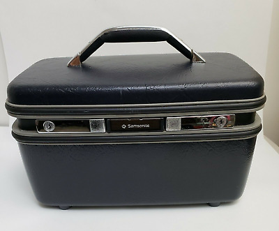 Vintage Samsonite Silhouette Travel Train Case Beauty Carry-On Luggage Black 2