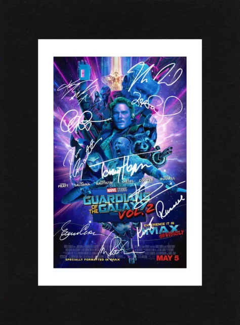 8X6 Mount GUARDIANS OF THE GALAXY 2 Cast Multi Signed PHOTO Print Ready To Frame