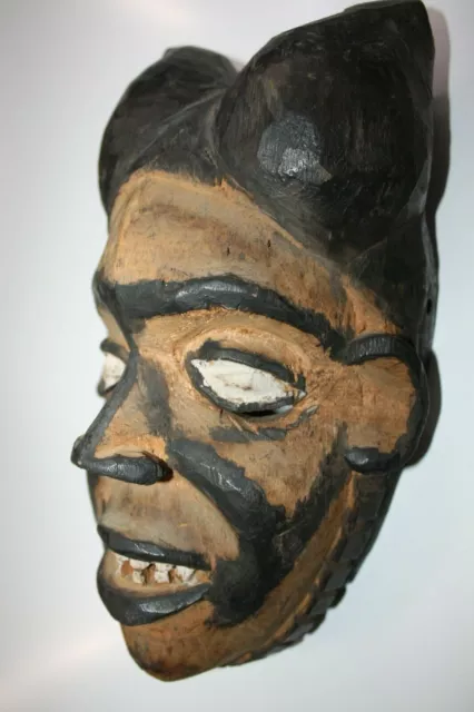 Old Antique Wooden Fine Punu Shaman Mask from Gabon Tribal Art African Rare 27cm
