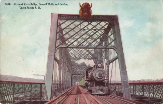 RR Union Pacific Missouri River Bridge truss bridge built across Missouri River!