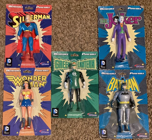 5 NJ Croce Bendable / Poseable DC Justice League Figure Lot! Sealed! New!