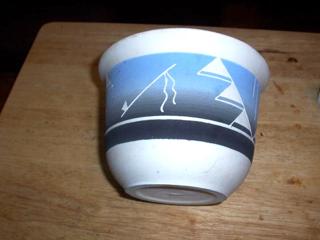 Vintage Sioux Indian Pottery   Bowl, Signed  with sticker 4 1/2" HIGH 6 1/4" DIA