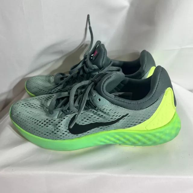 Nike Womens 7.5 Lunar Skyelux Running Shoes Grey/Black With Neon Green/Yellow