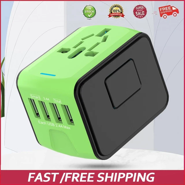 Outlet Adapter Socket Converter AC Power Plug Adapter for AU UK EU US(Green) -au