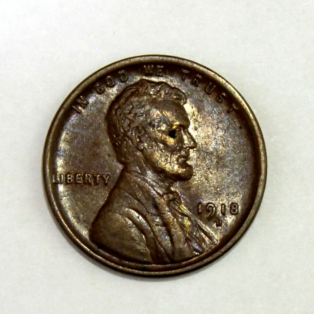 1918 D Lincoln Wheat Cent Penny AU About Uncirculated 1c Copper Coin