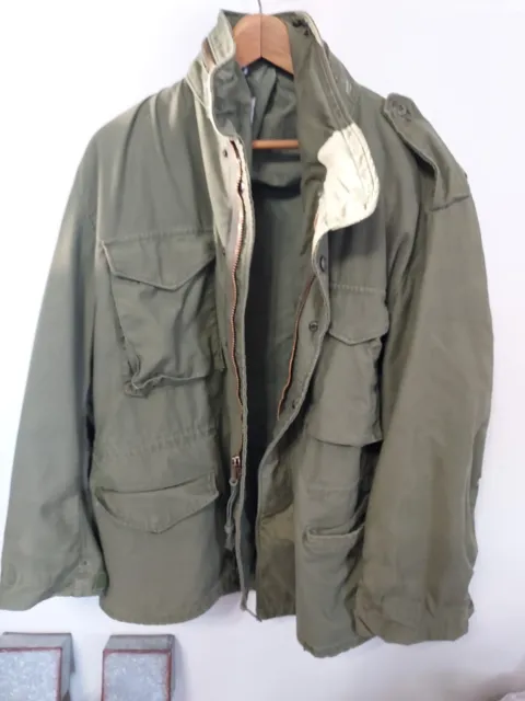 VINTAGE US ARMY M65 Olive Drab Field Jacket Size Large Reg $50.00 ...