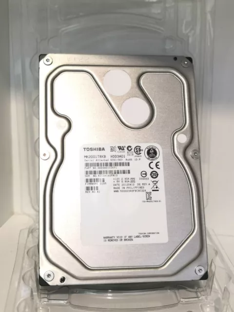 Disco rigido Toshiba mk2001trkb 2tb 16mb 7.2k SAS 6G 3.5"" disco server disco HDD NUOVO