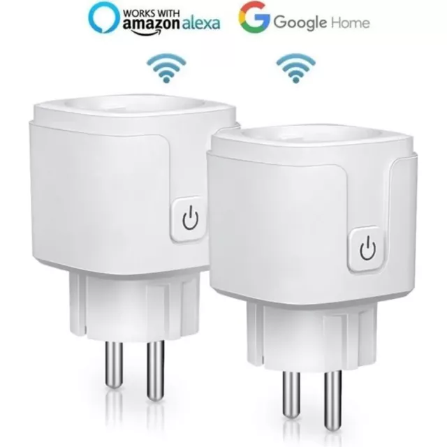 2 Prise Connectée Wifi 16A Compatible Android iOS Amazon Alexa Google Home Assis