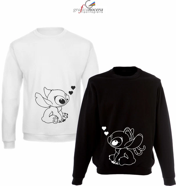 Coppia Felpe Stitch e Angel amore fidanzati idea regalo ricorrenza fidanzati