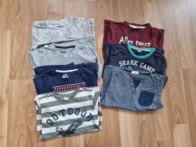 7 Kinder Junge Mädchen Langarmshirt  Set Paket Gr 122 128