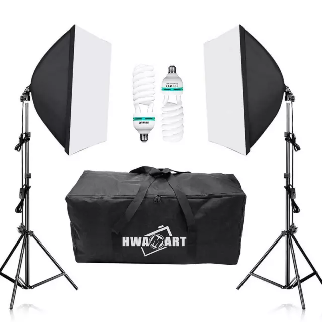 Kit studio softbox illuminazione continua 2x 150 W supporto luce fotografia foto Regno Unito