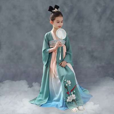 Costumi Bambini Pizzo Principessa Tuta Tang Hanfu Abito Tradizionale Cinese Cosplay