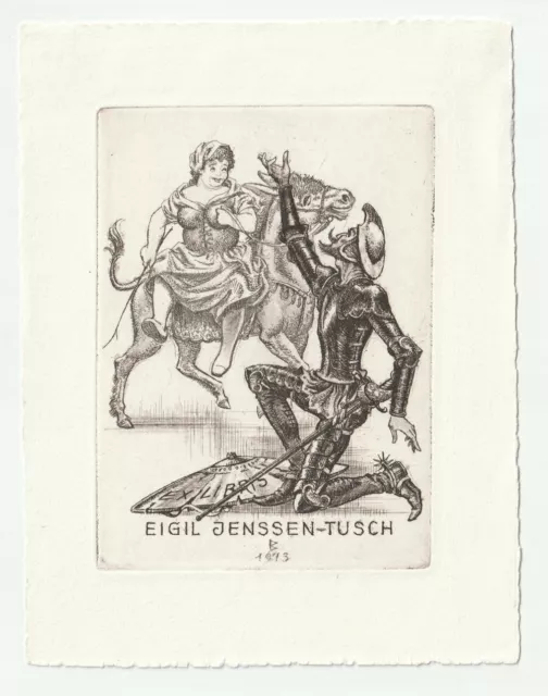 KARL BLOSSFELD: Exlibris für Eigil Jenssen-Tusch, Don Quijote