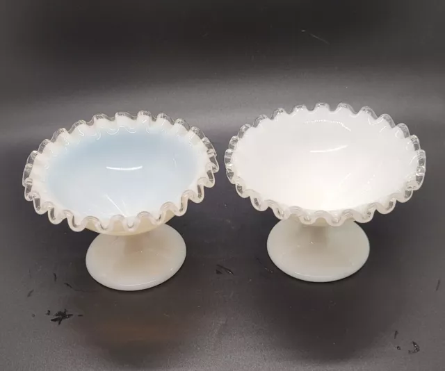 Two Fenton Silver Crest Footed Dishes