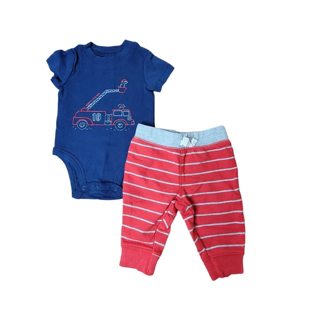 Baby Boy Carter's 2-Piece Firetruck Bodysuit & Pants Set Size 3 Months