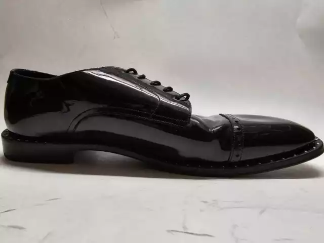 JIMMY CHOO MEN'S Patent Black Leather Studded Oxford Dress Shoes Size ...