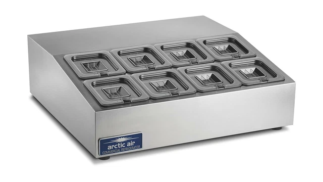 Arctic Air ACP8SQ 27.5-Inch 8-Pan Compact Refrigerated Counter-Top Prep Unit,...