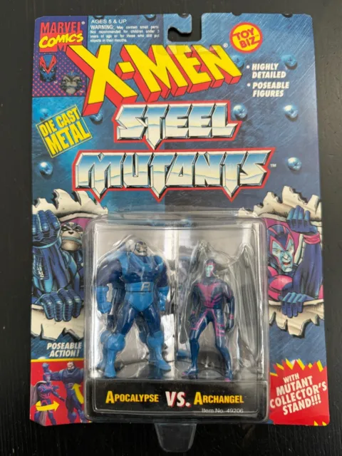 Marvel X-MEN Steel Mutants 1994 Apocalypse Vs Archangel Action Figures Toy Biz