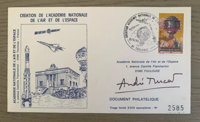 Concorde Académie Air Espace Signé Par André TURCAT Signature 100% Originale