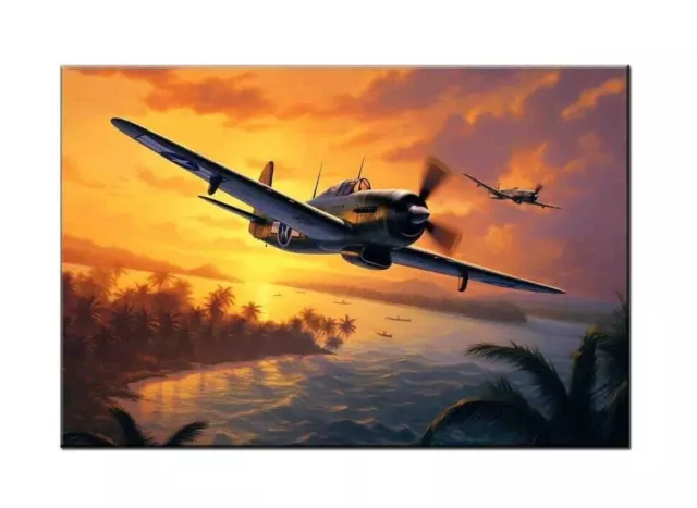 Home Art Wall Decor ww2 war Retro Vintage Fighter oil painting printed on canvas