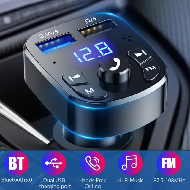 Adattatore Per Trasmettitore Fm Per Auto Wireless Bluetooth 5.0 2 ☆