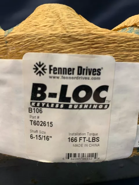 Fenner Drives- B-Loc -B106 - T602615 Keyless Bushing - 6-15/16" Shaft Size- New