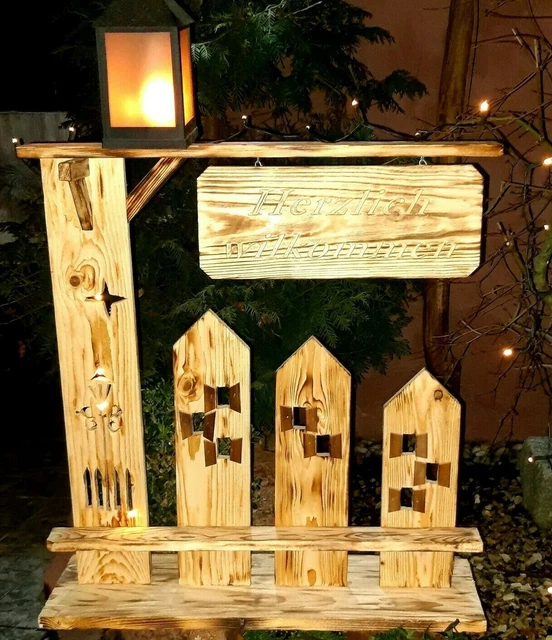 WILLKOMMEN DEKO FÜR Garten Hauseingang, Terrasse Balkon aus Paletten