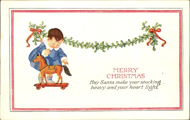 CHRISTMAS Arts and Crafts horse pull toy ~ 1928 RAYMOND FAUST Newhope PA