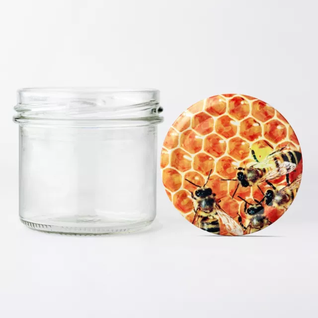 Jam Honey Sauces Small Round Glass Jar 5 oz/ 156 ml with Lids