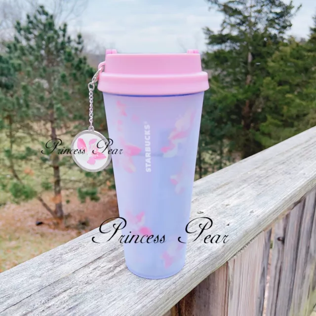 NEW! STARBUCKS 2025 Valentines Cherry Blossom With Charm Tumbler 16 0z