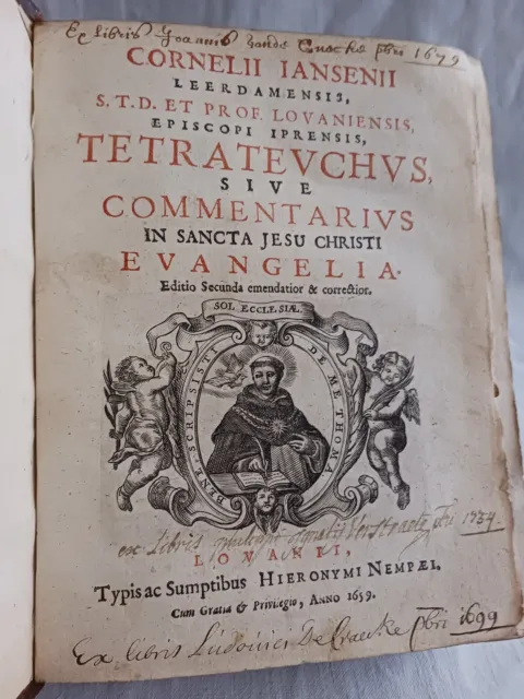 Tetrateuchus Sive Commentarius Jansen 1659 Reliure Aux Oiseaux Religion Chretien