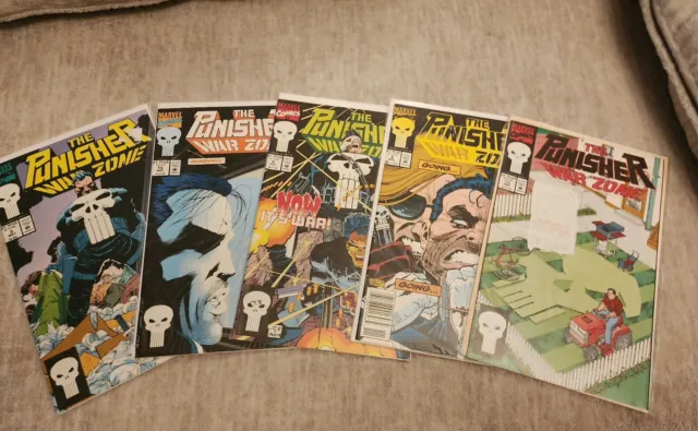 The Punisher War Zone #3,6,9,13,15 Marvel 1992 Comic Books