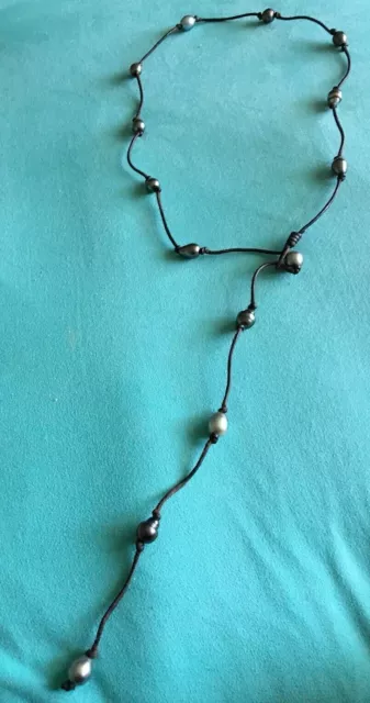 Tahitian Pearl Necklace Genuine Natural Stunning 2