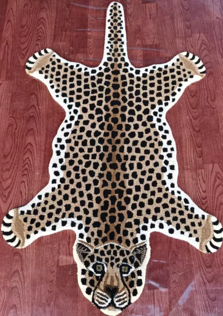 Fluffy Leopard Print Rug, Modern Shag Cheetah Rugs Home Decor 3x5