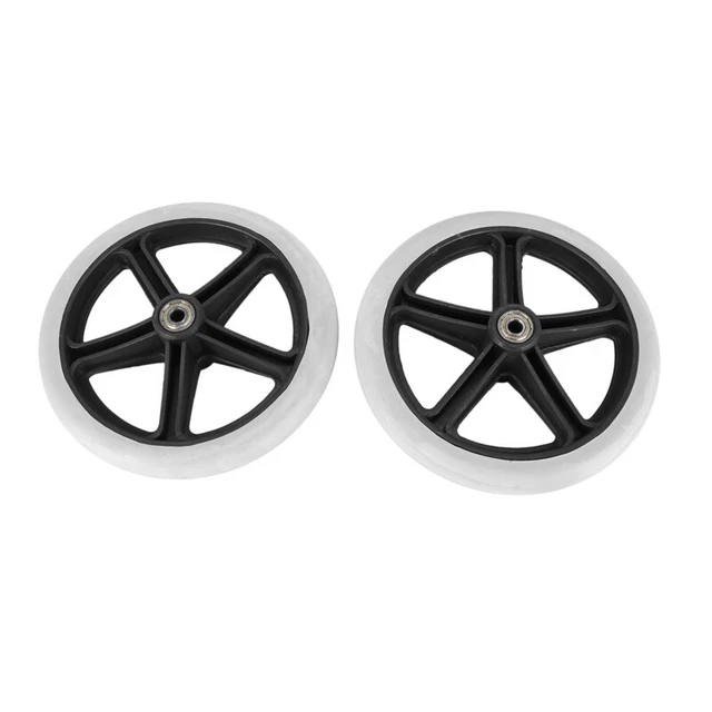 2 pezzi 200 mm (8) gomma piccola non etichetta sedia a rotelle ruota piumino X4J8 3
