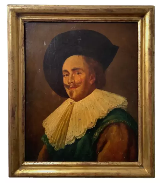18th century Portrait Musketeer Hat Dutch Oil panel French painting