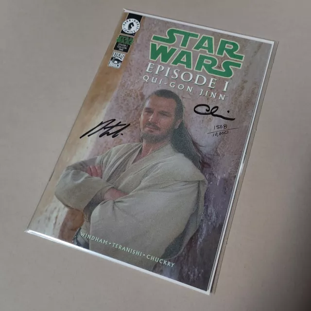 Star Wars Episode 1 Qui-Gon Jinn - x2 Signed Dynamic Forces - Dark Horse Comics