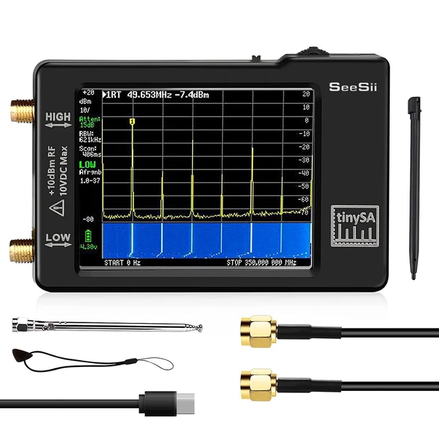 SEESII TINYSA SPECTRUM Analyzer 100kHz960MHz MF/HF/VHF UHF Frequency