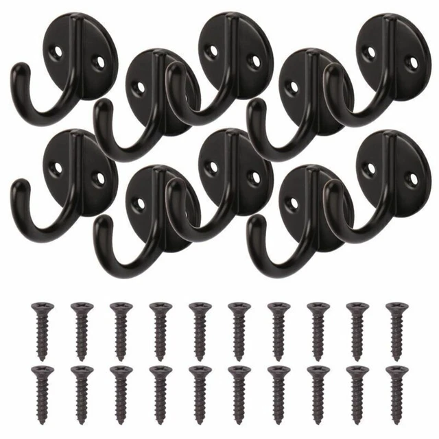 10/20x Small Rustic Coat Hooks Cast Iron Wall Mount Hat Hook Towel Key Dog Leash