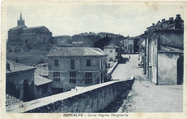 Moncalvo Corso Regina Margherita Piccola Animazione Asti non viaggiata anni '30