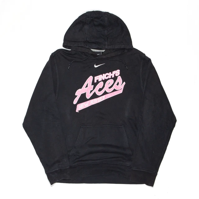 Felpa con cappuccio NIKE donna nuova maglia nera pullover regolare USA S