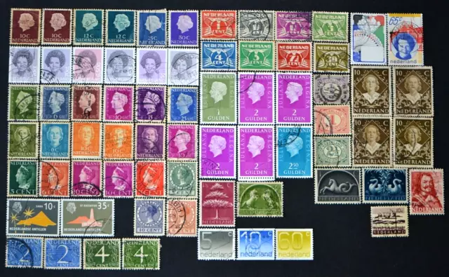 Netherlands 70 Different Stamps Collection Used.