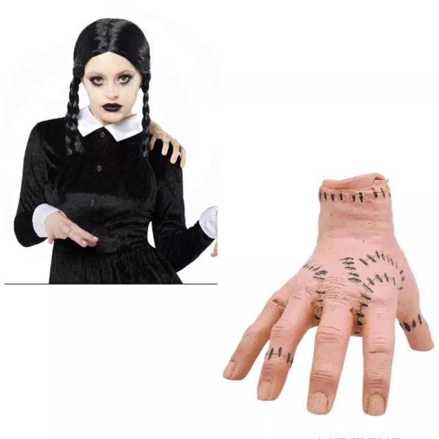 Atuoxing Mano Mercoledi Addams, Mano Famiglia Addams in Lattice, Mano di  Mercoledì Addams per Carnevale Cosplay Accessori : : Moda