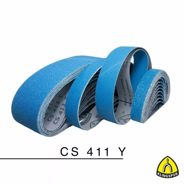 10x Klingspor Tissu Bande Abrasive Bandes Abrasives CS411Y Étanche 120x2150 MM