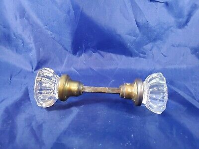 Glass Door Knobs With Brass Finish Base Vintage Style