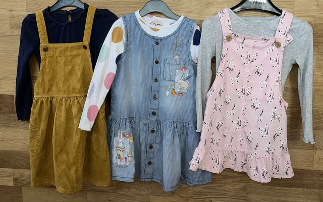 Girls Dungarees Pinafore Dress Top Outfit Bundle 2-3 YEARS Next Zara Floral Cord
