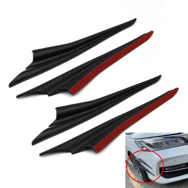 4Pcs Fins Spoiler Wing Lip Splitter Waterproof Universal For Car Front Bumper