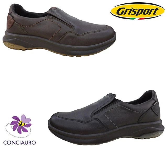 SCARPE MOCASSINO GRISPORT Active Vera Pelle Uomo Made Italy 44107